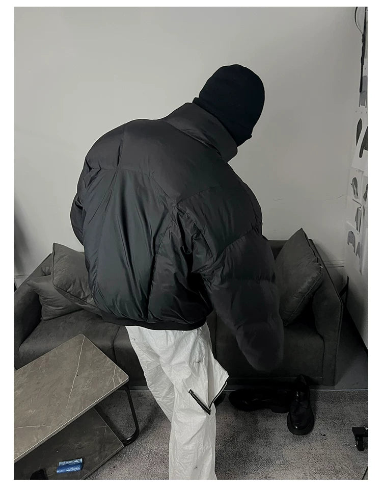 Men's Black Cross Armoured Down Coat