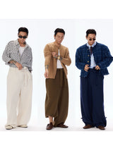 Oversized High-Waisted Curved Sweatpants