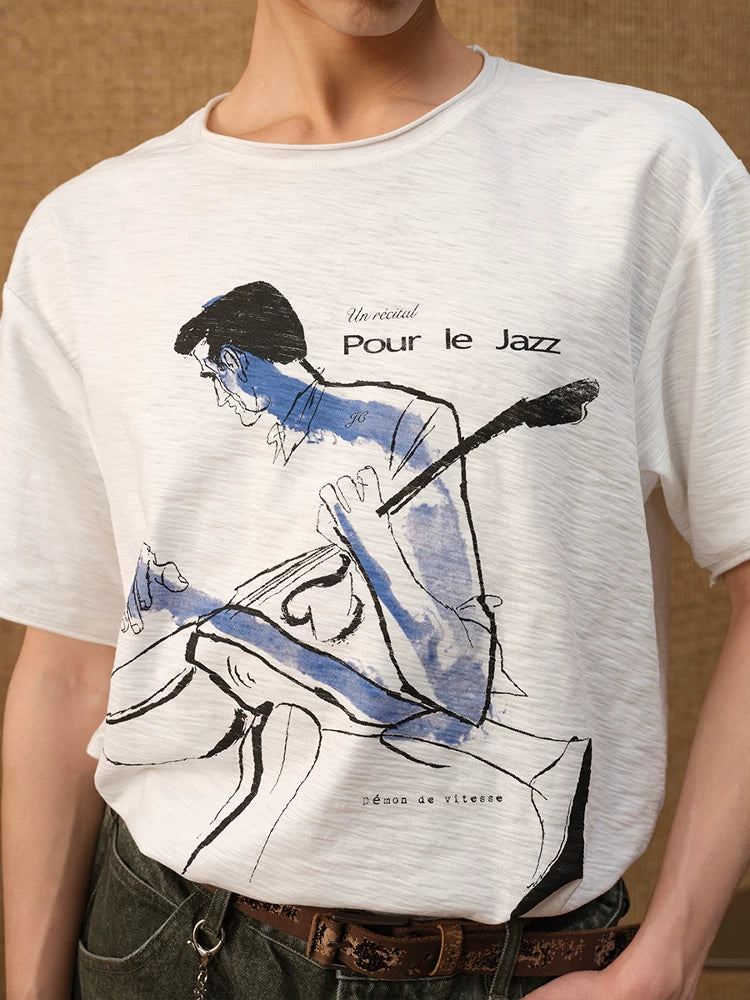 Water Stain Print Short Sleeve Tee