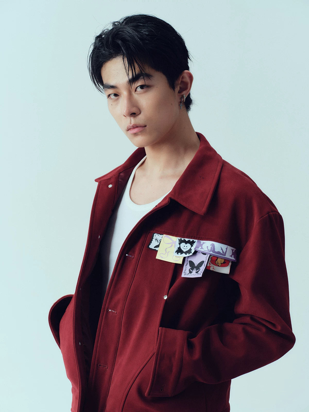 Cropped Layered Cotton Vintage Work Jacket
