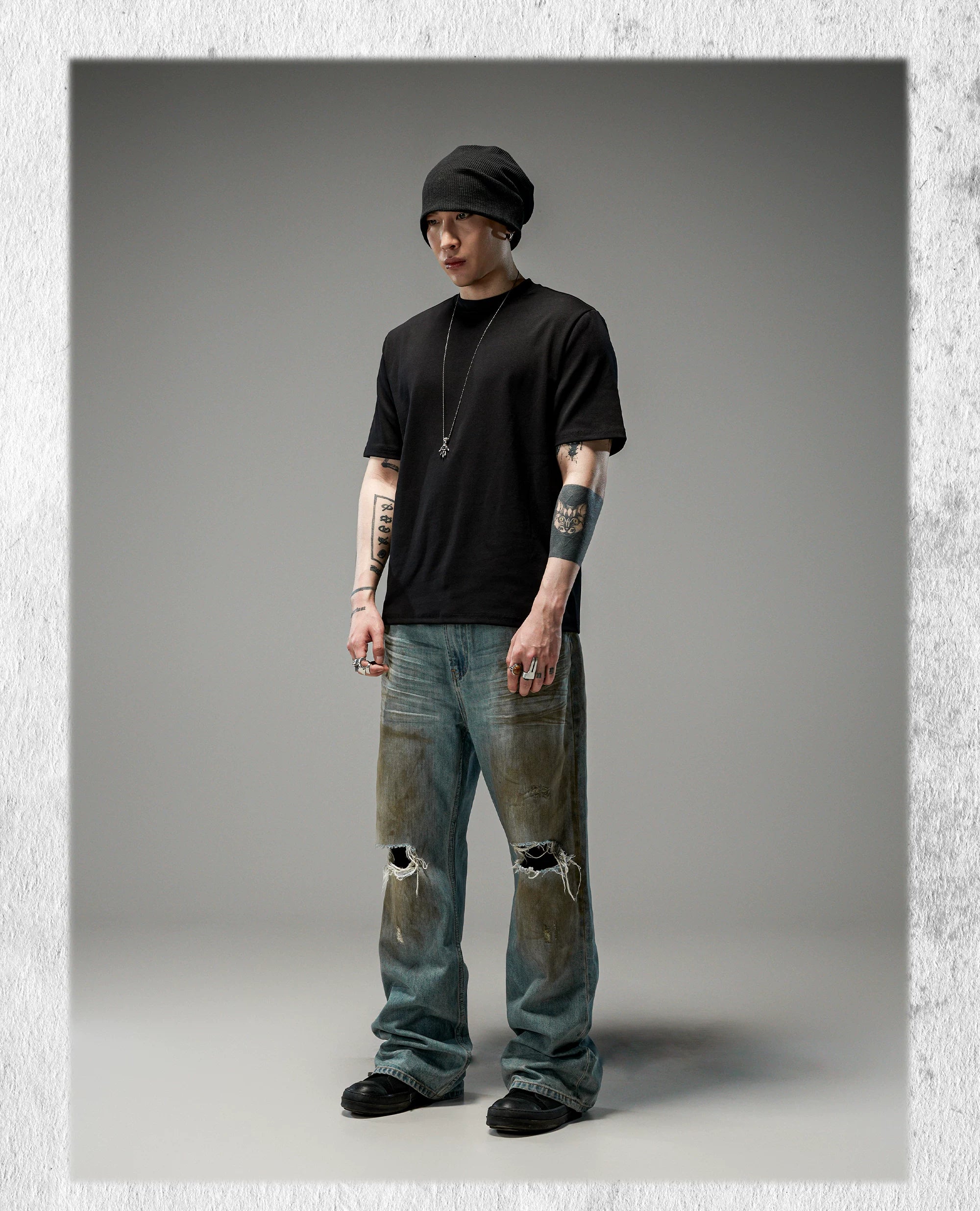 Tawny Distressed Loose Straight Jeans