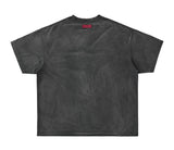Loose Washed Dark Gray Printed Tee