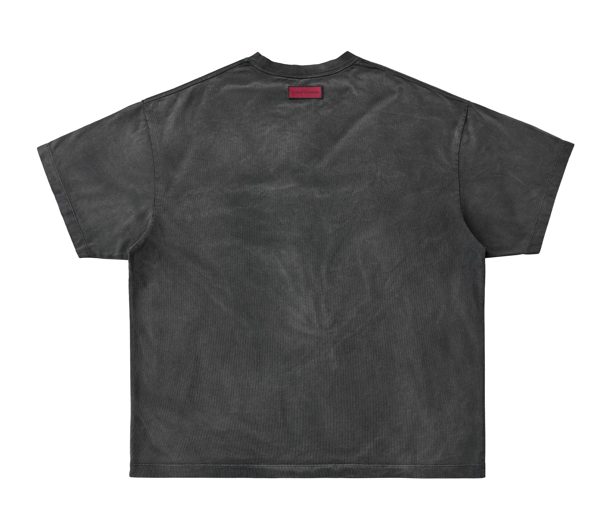 Loose Washed Dark Gray Printed Tee