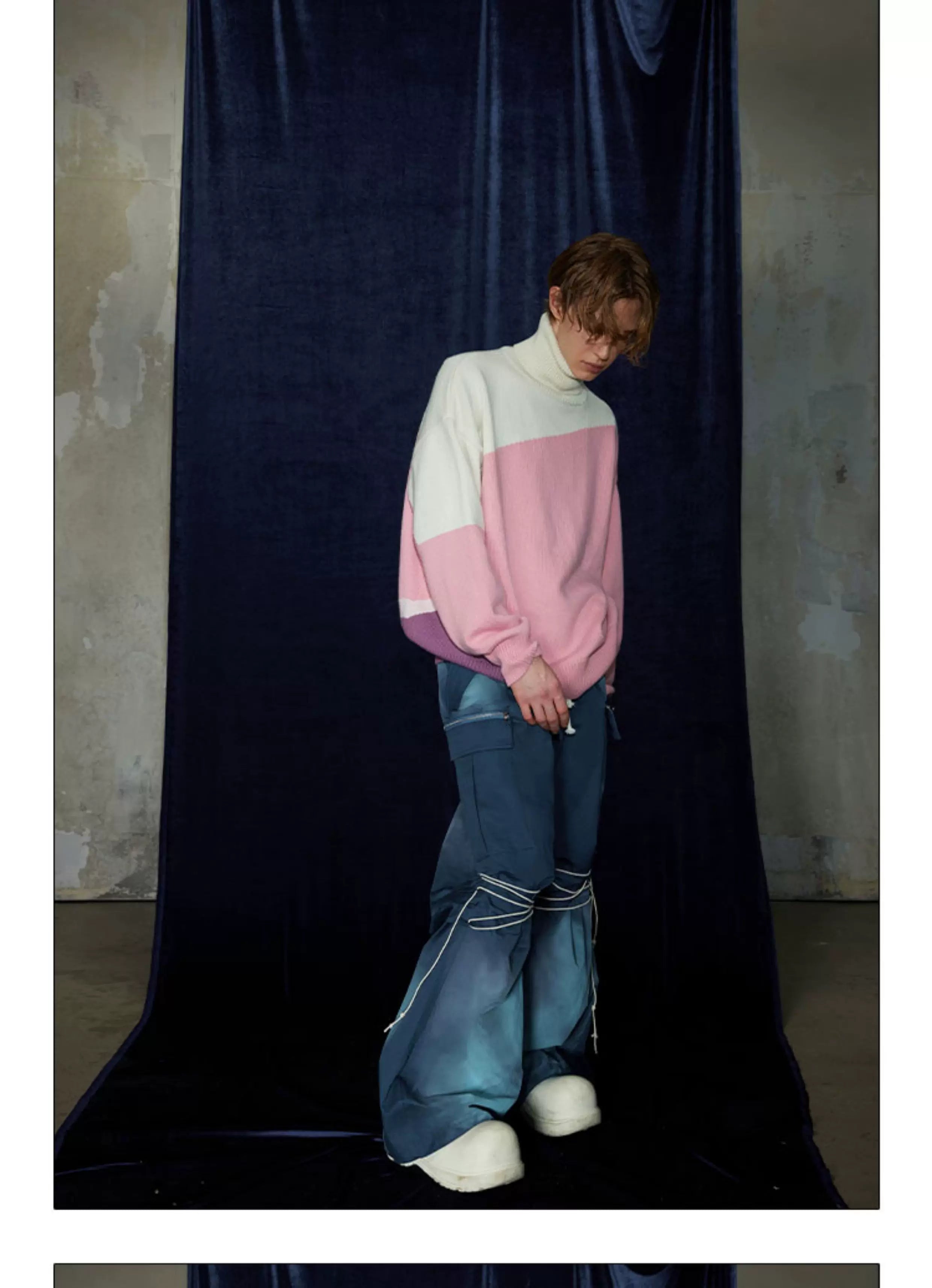 Mid-length Thick Wool Blend Turtleneck Sweater