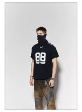 Striped Patchwork 88 Print Football Tee