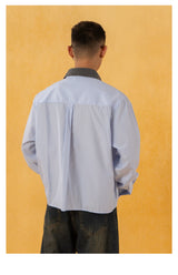 Men's Blue Striped Long Sleeve Shirts