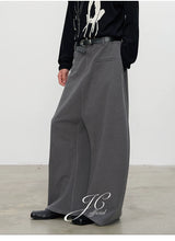 Reversible Pleated Brushed Low Rise Pants