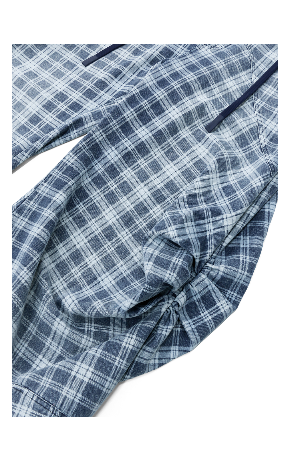 Loose Gradient Washed Plaid Print Jeans
