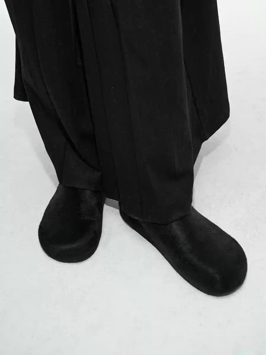 Horsehair Closed Toe Slip-on Mules