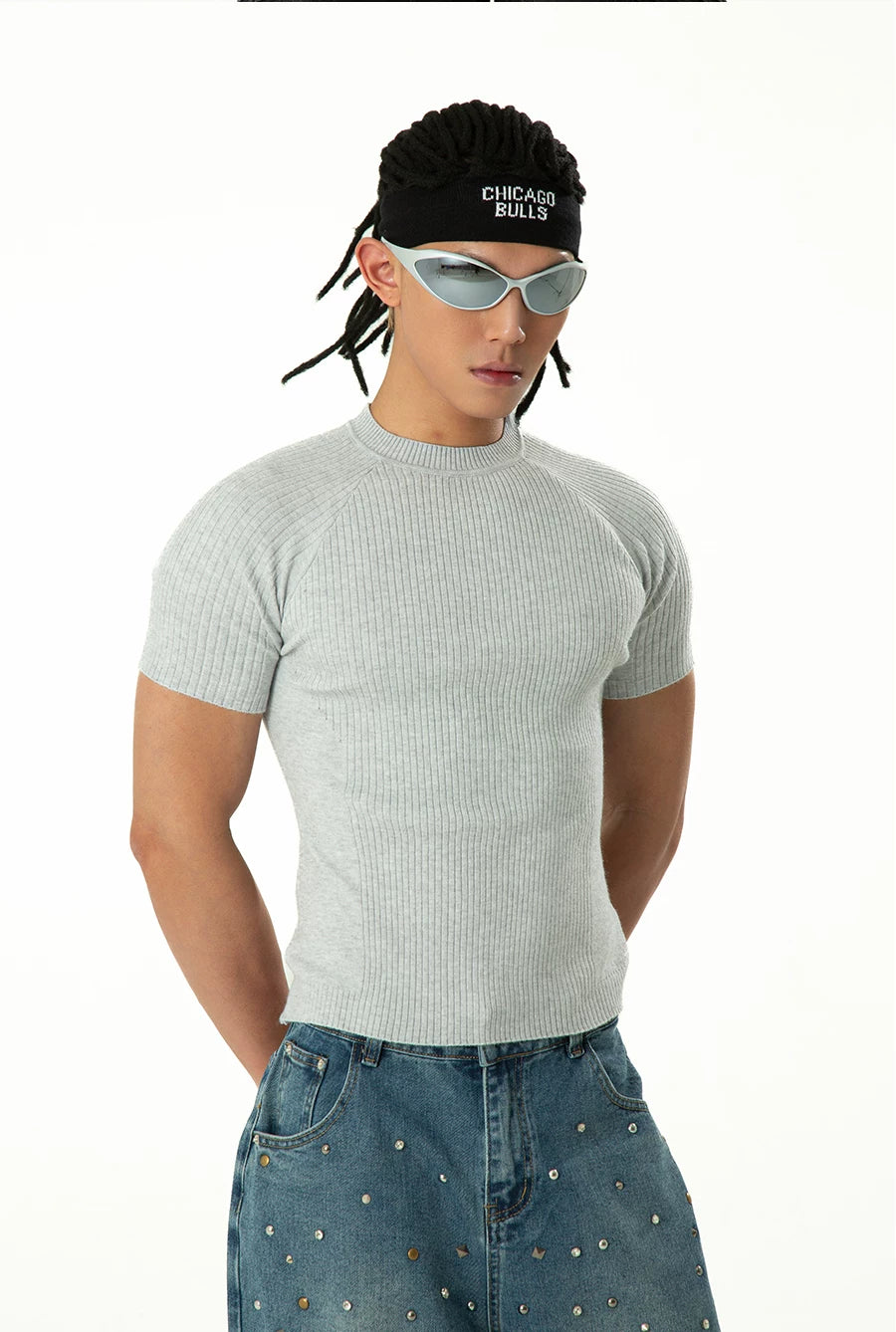 Men's Colorblock Ribbed Short Sleeve Tee
