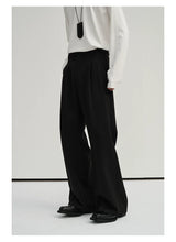 Waist-Adjustable Striped Flared Merino Wool Pants