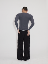 Lightweight Ribbed Knit Long Sleeve
