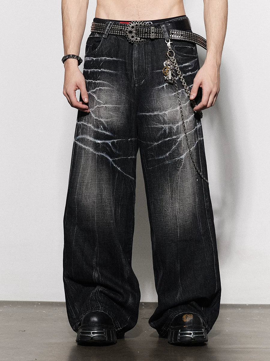 American Vintage Washed Distressed Baggy Jeans