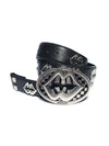 Vintage Silver Lip Leather Belt