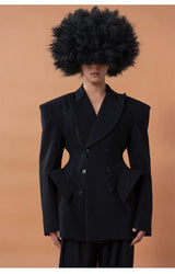 Men's Black Double Breasted Blazer