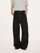 High Waist Wide Leg Belted Pants