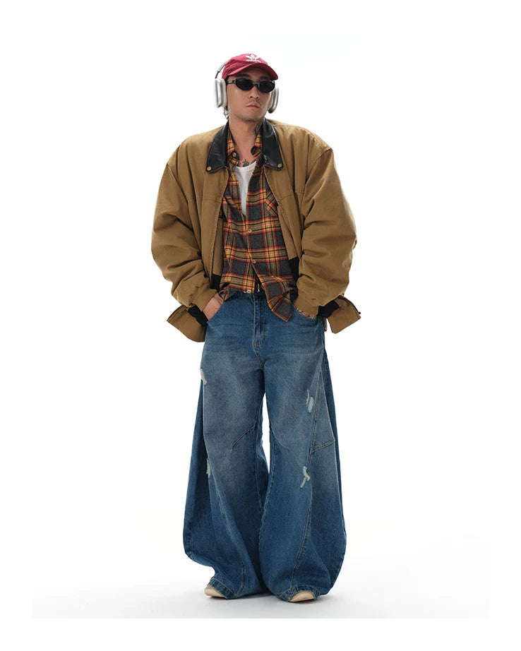Vintage Oversized Brushed Plaid Shirt