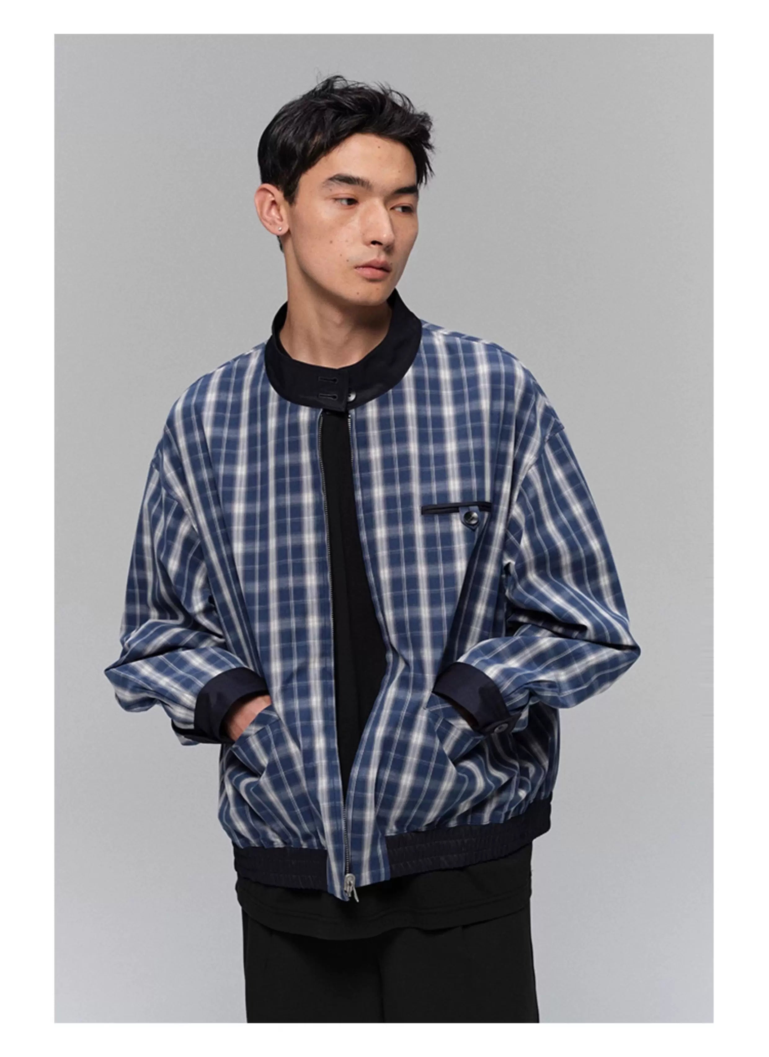Reversible Plaid Lined Cotton Harrington Jacket