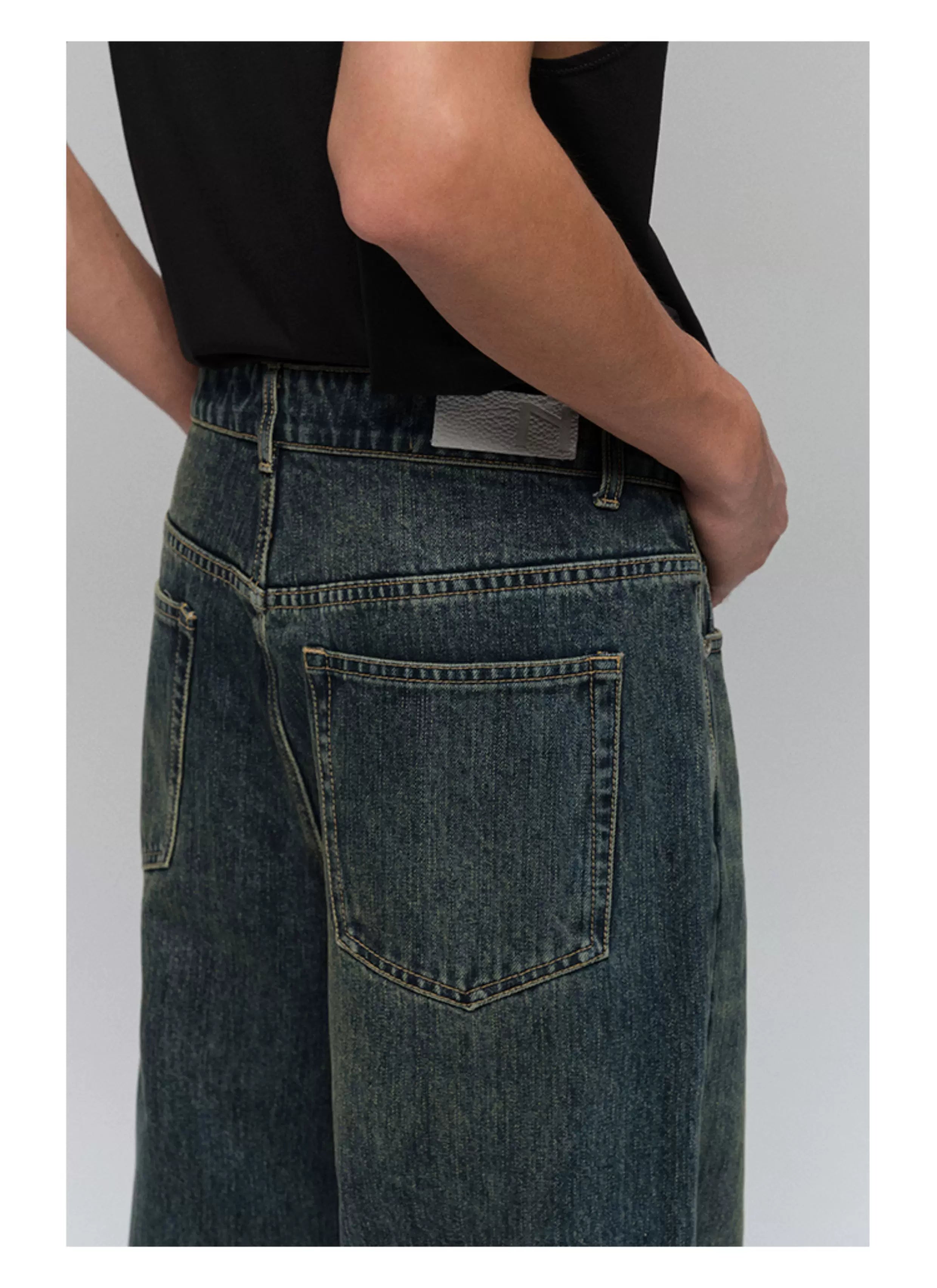 Heavyweight Slub Washed Straight Jeans