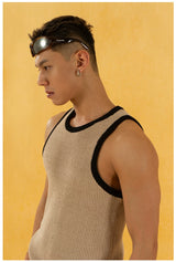 Men's Color Block Rib Knit Vest