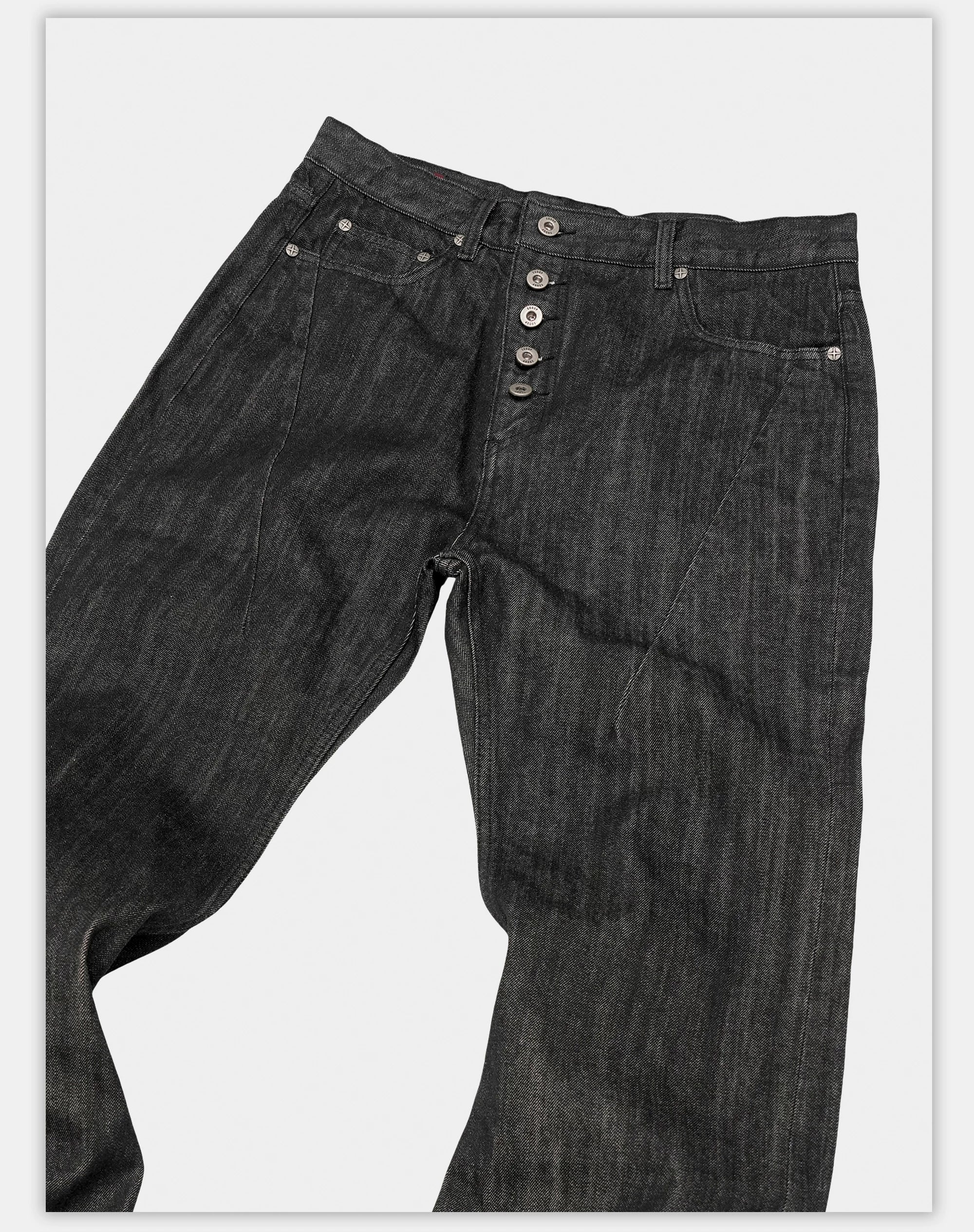 Flared Asymmetrical Raw Selvedge Jeans
