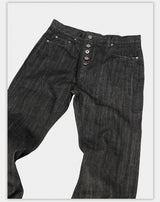 Flared Asymmetrical Raw Selvedge Jeans