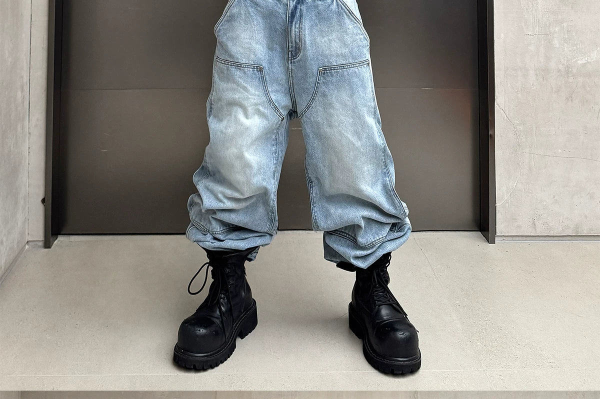 Genuine Vintage Washed Blue Carpenter Jeans