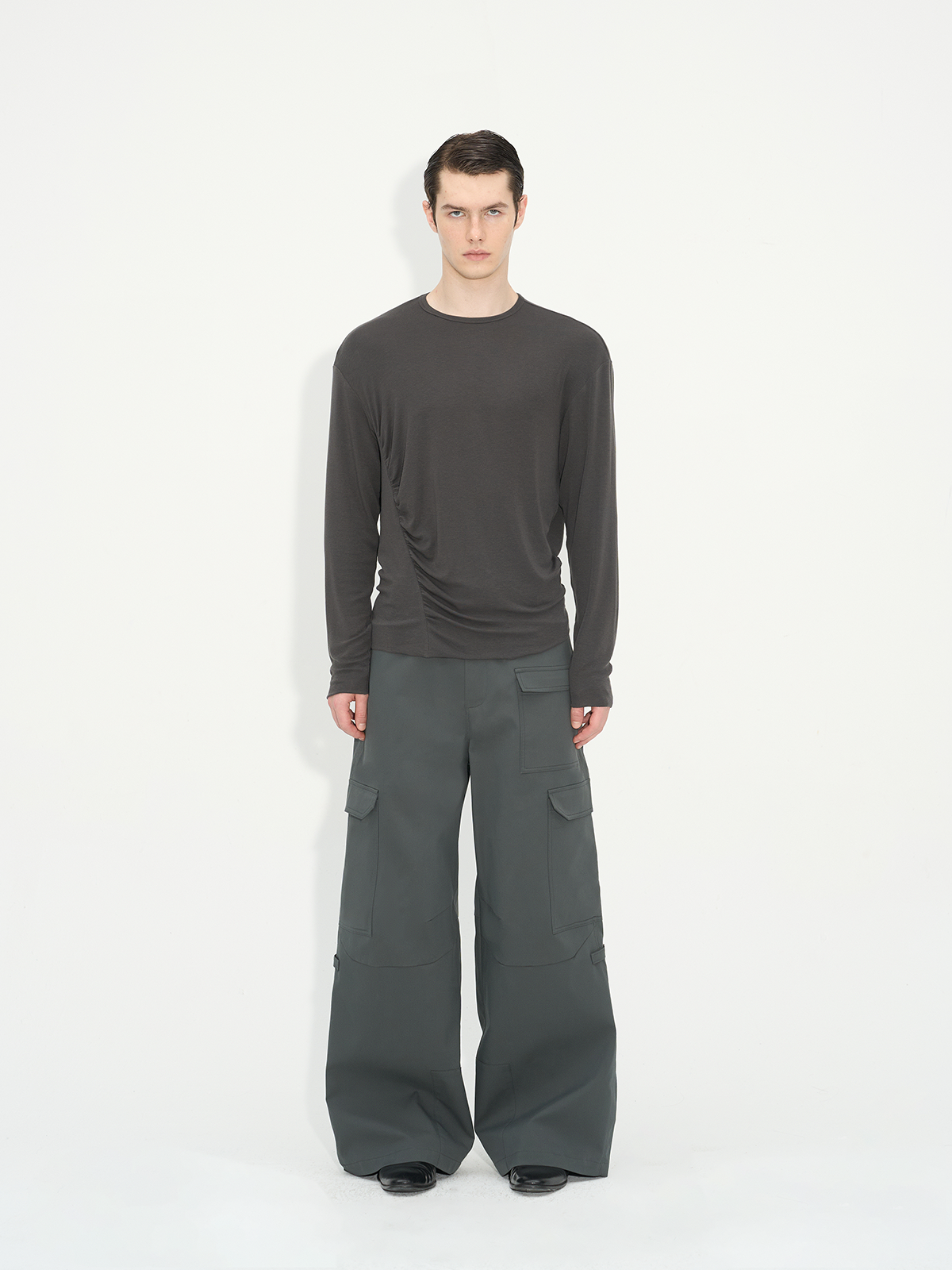Comfortable Rippled Wool Long Sleeve Top