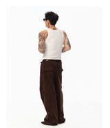 Imported Corduroy Wide Leg Straight Pants
