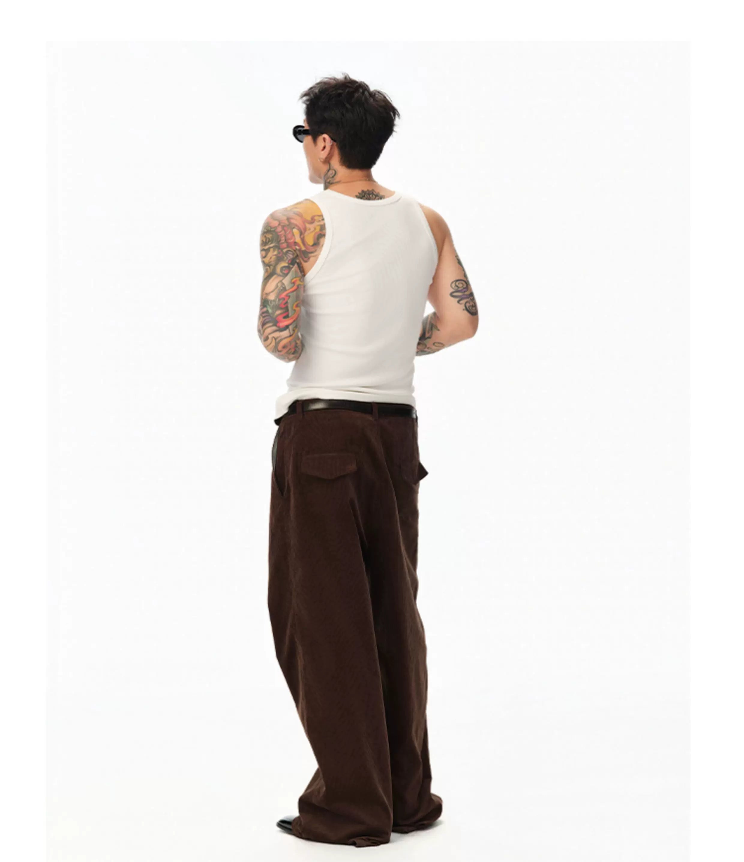 Imported Corduroy Wide Leg Straight Pants