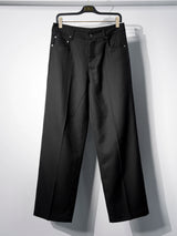 Wide Leg Wrinkle-free Wool Trousers