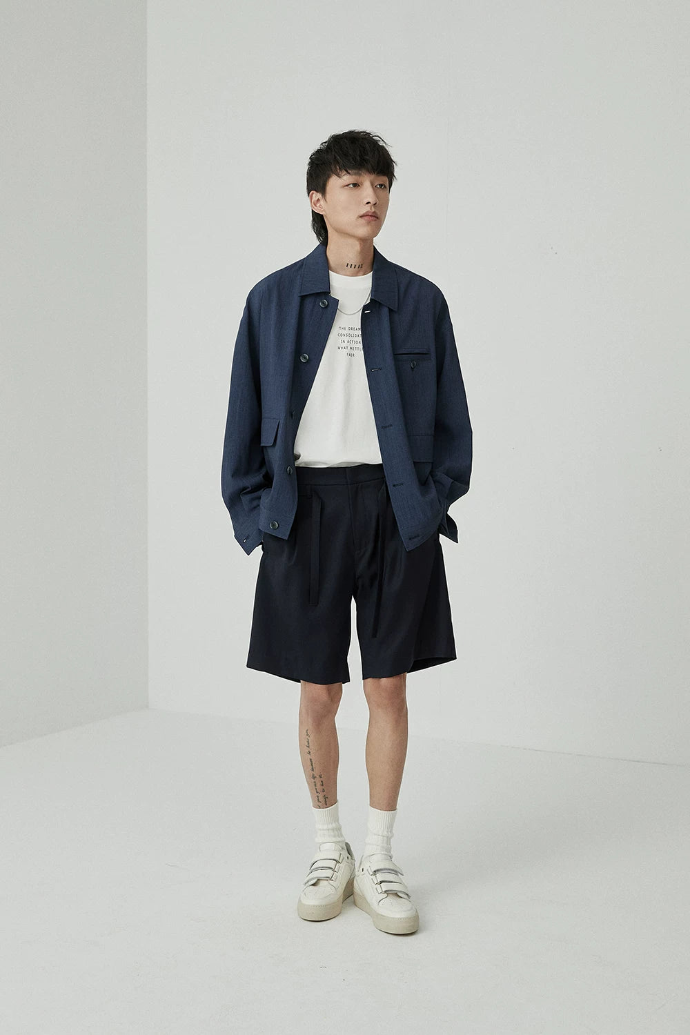 Draped Drawstring Elastic Waist Pleated Shorts