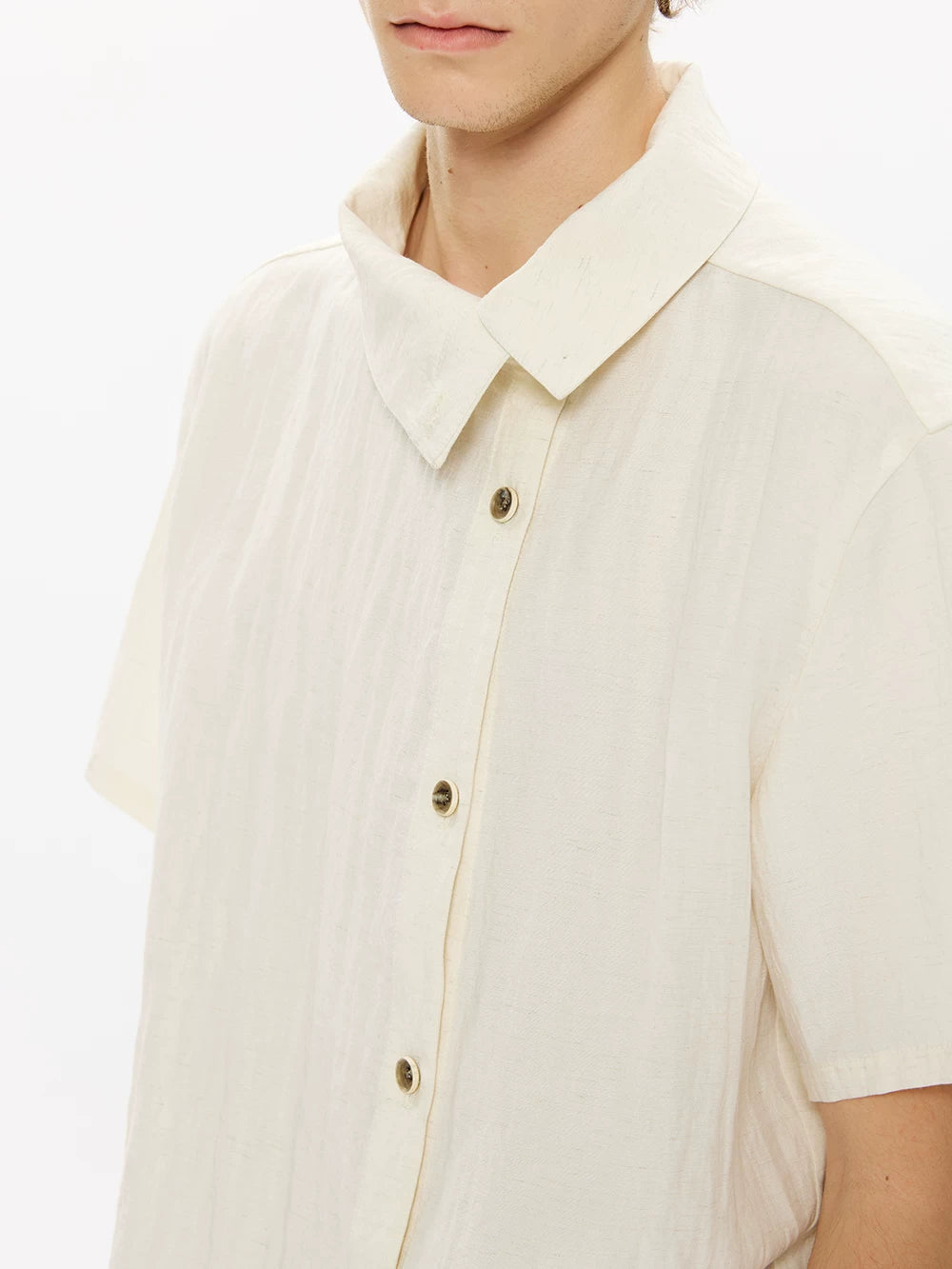 Linen Lyocell Short-Sleeve Shirt
