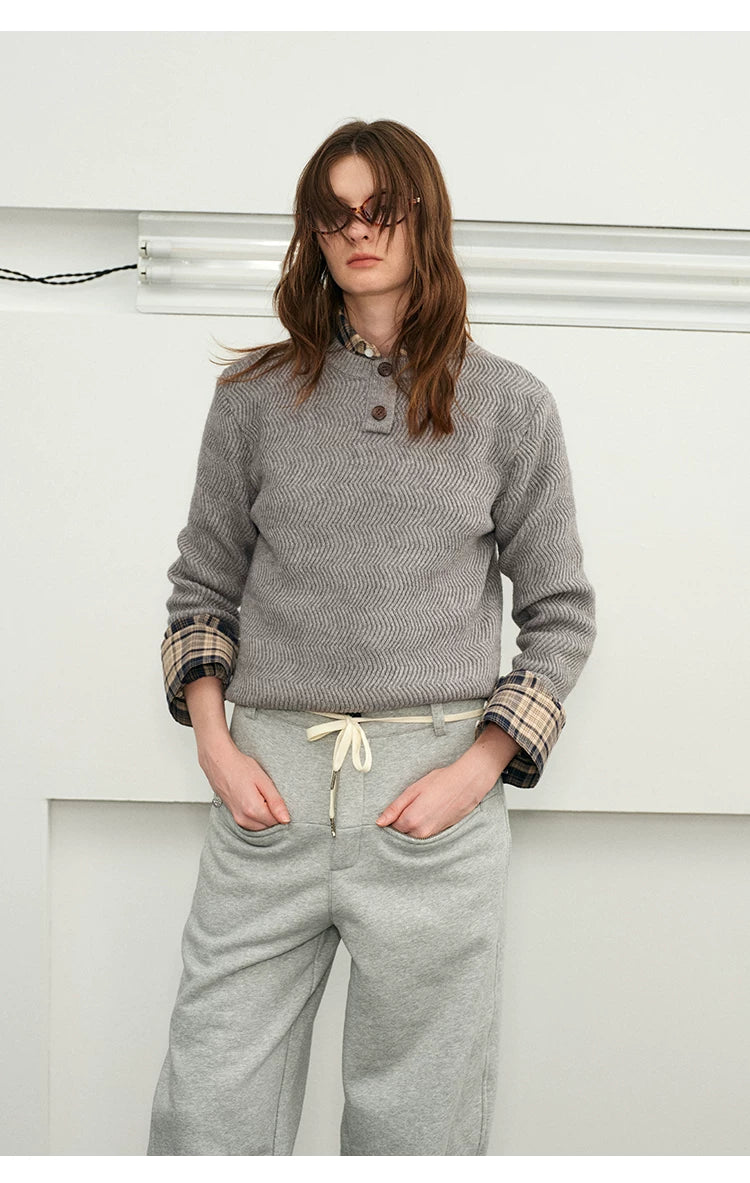 Old Money Wavy Henley Couple Sweaters