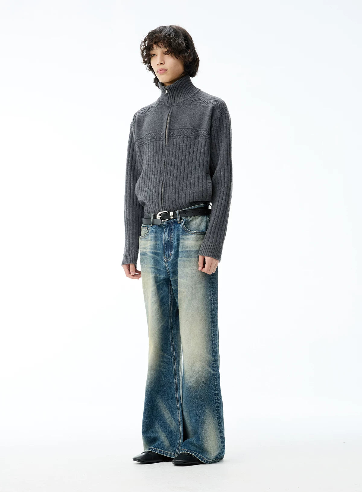 13.5 Oz Washed Denim Tapered Jeans
