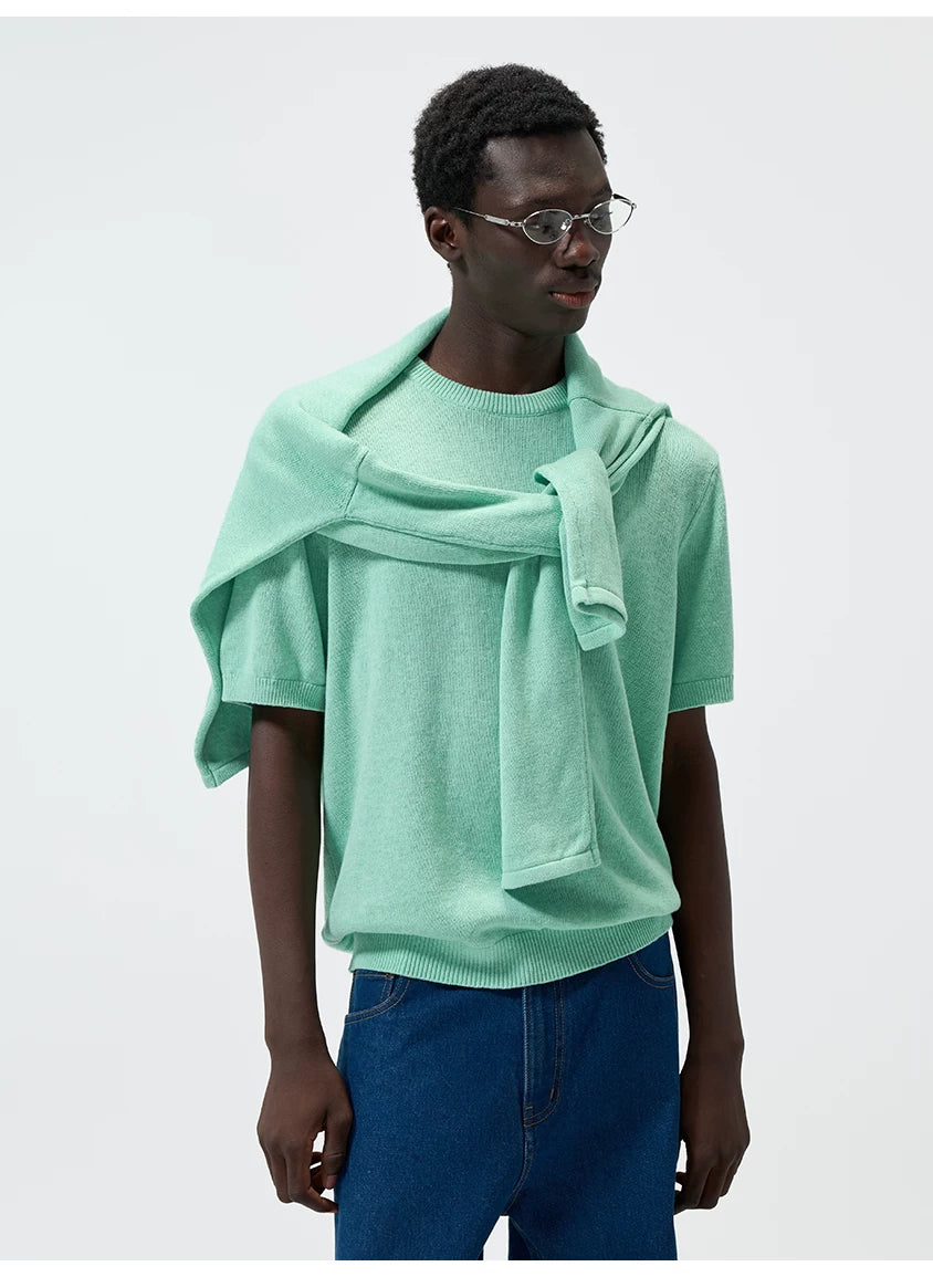 Linen Cotton Blend Short Sleeve Tee