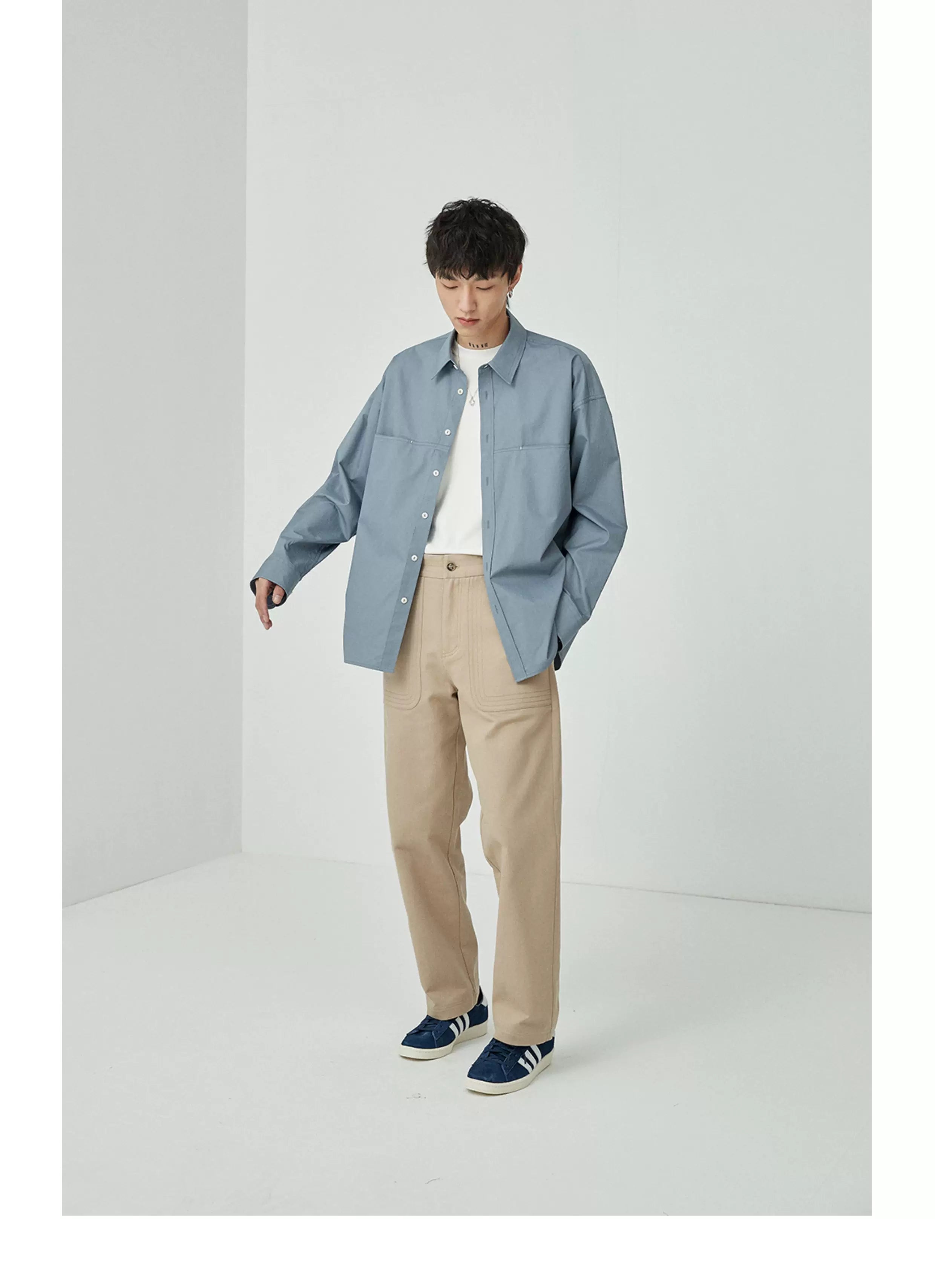 Split Pocket Basic Cotton Shirt
