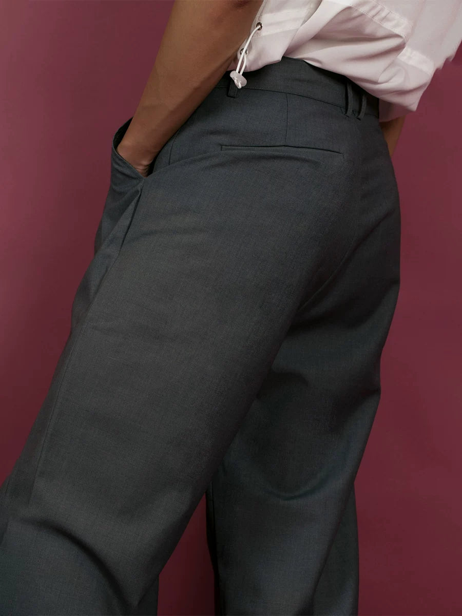 Men's Vintage Gray Wide Leg Pants