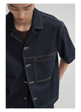 Cropped Contrast Cuban Collar Shirt Jacket