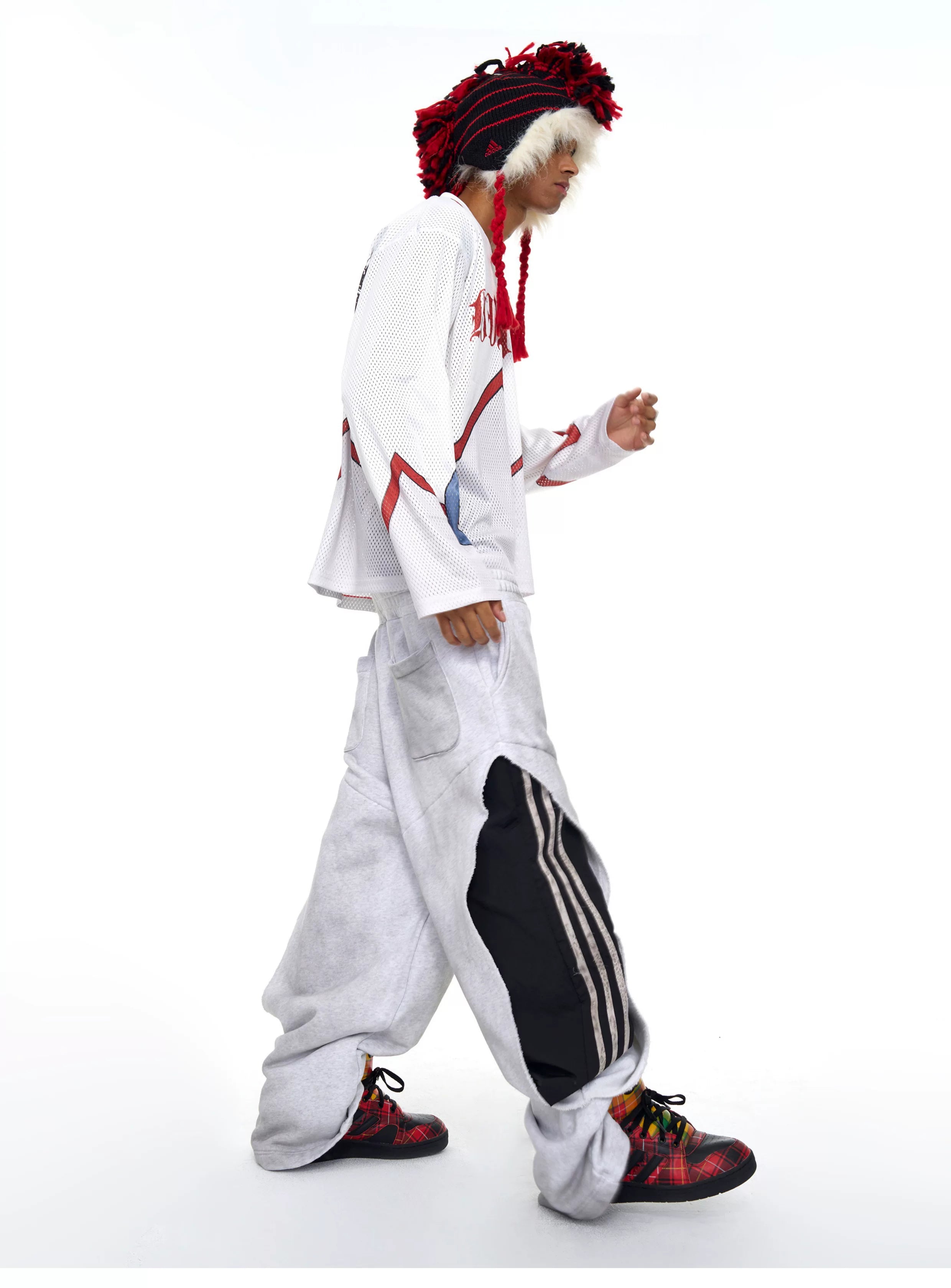 Men's 2-In-1 3-Stripe Wide Leg Sweatpants