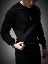 Fitted Dark Tailored Merino Cashmere Sweater