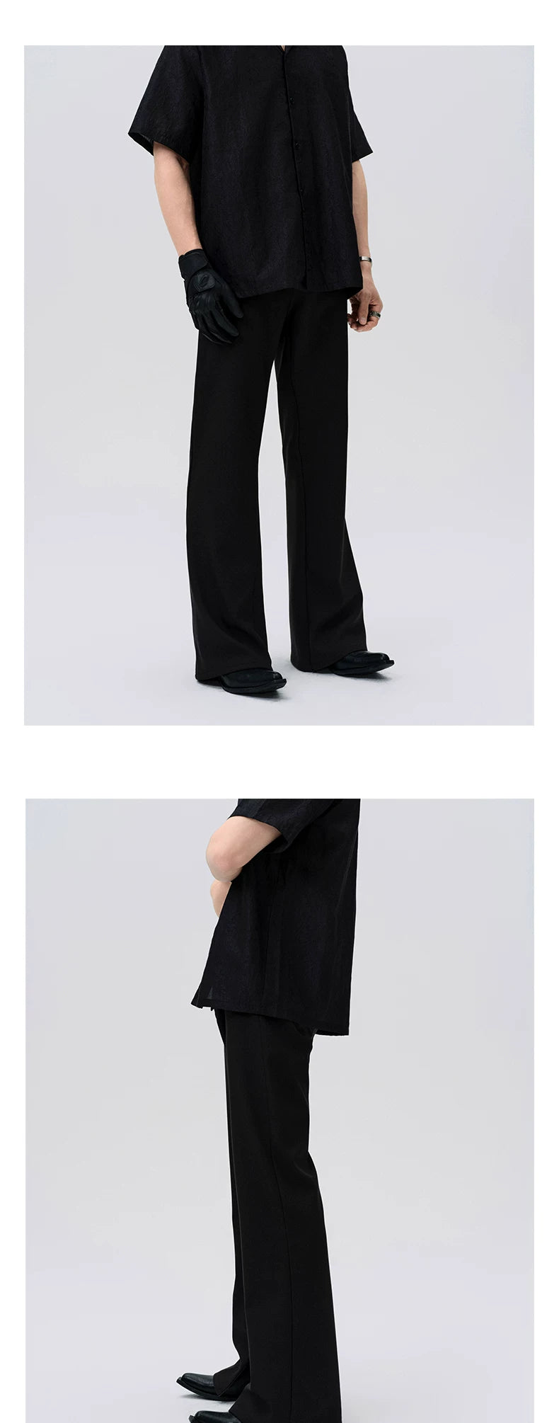 Men's Stretchy Tailored Flared Casual Pants