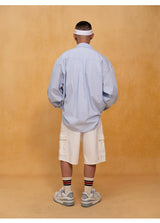Men's Red White Blue Oversized Shirts