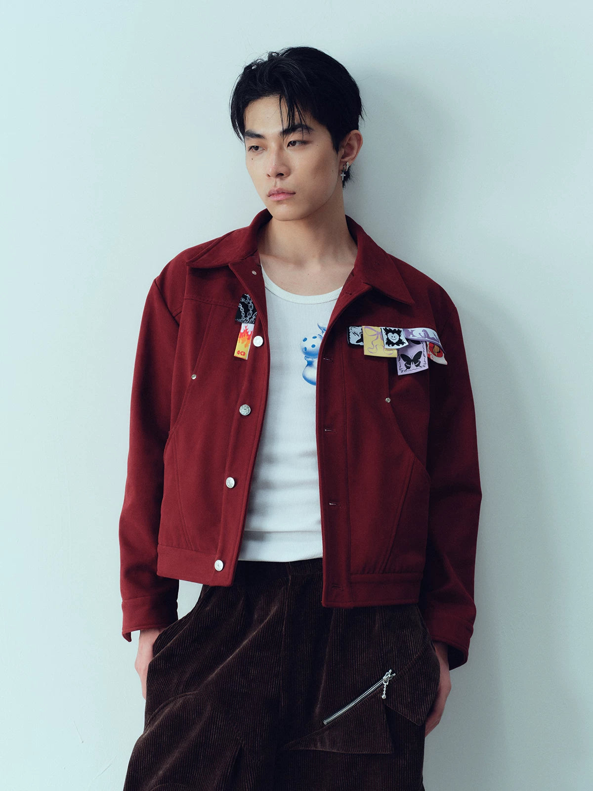 Cropped Layered Cotton Vintage Work Jacket
