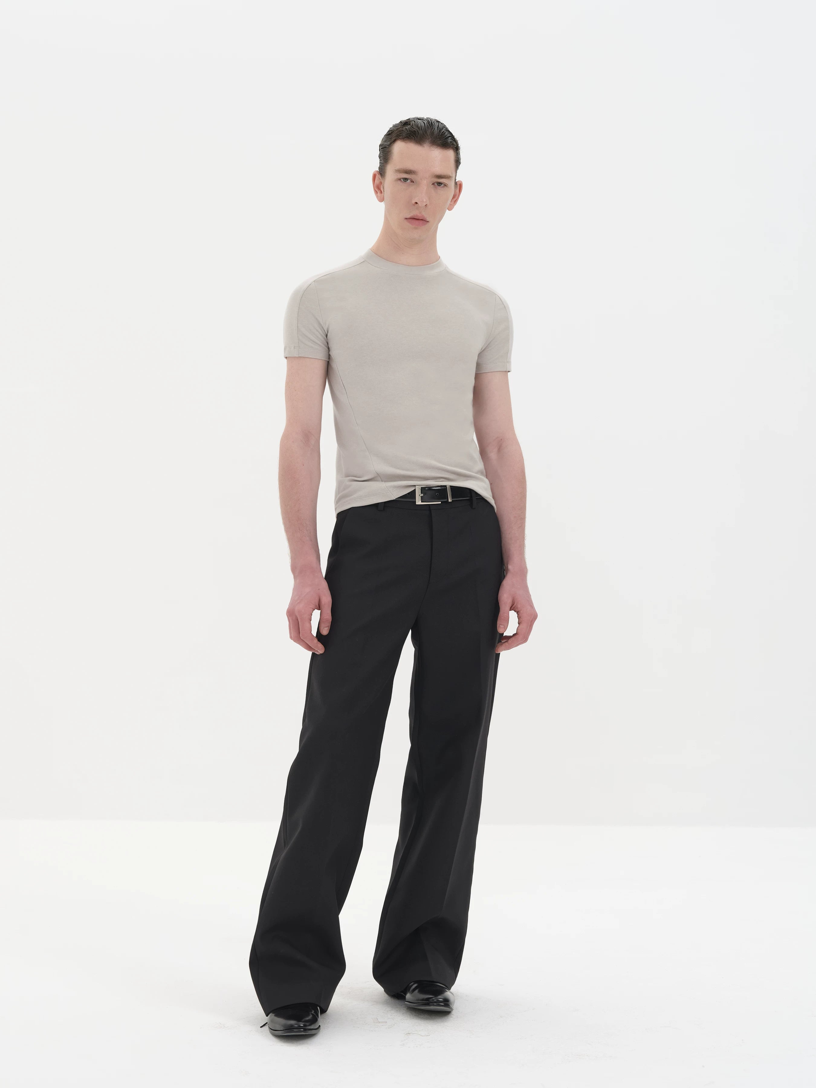 Slim Fit Paneled Merino Lyocell Tee