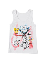 Dark Bear Print Ribbed Tank Top