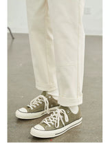 Vintage Herringbone Elastic Waist Cargo Pants