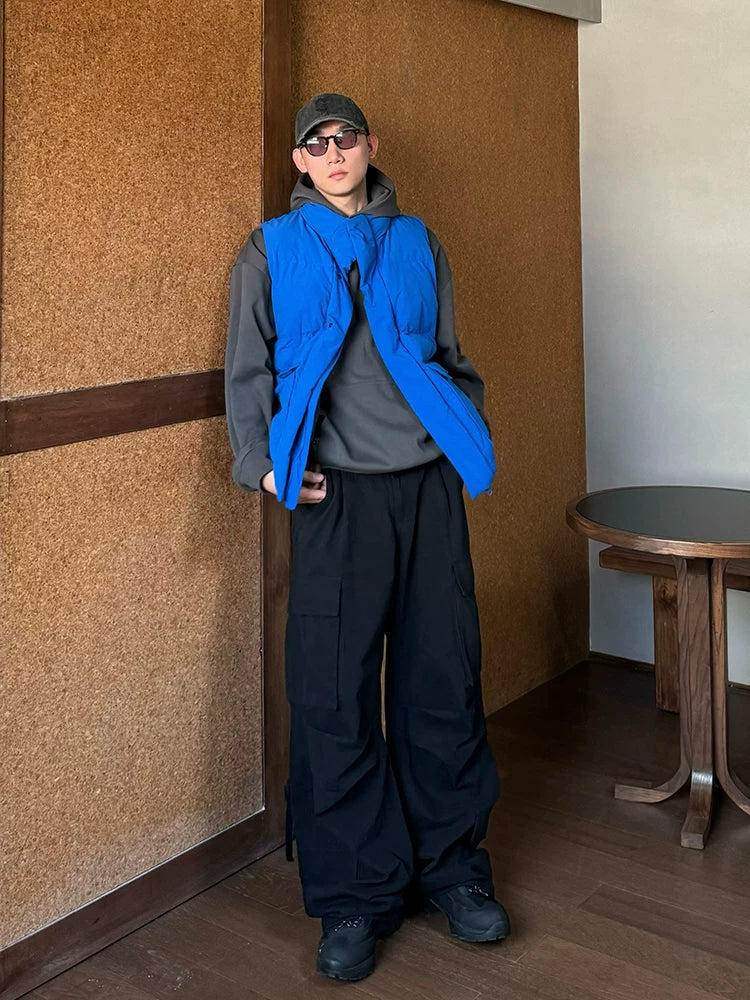 Unisex Loose Pleated Multi-pocket Cargo Pants