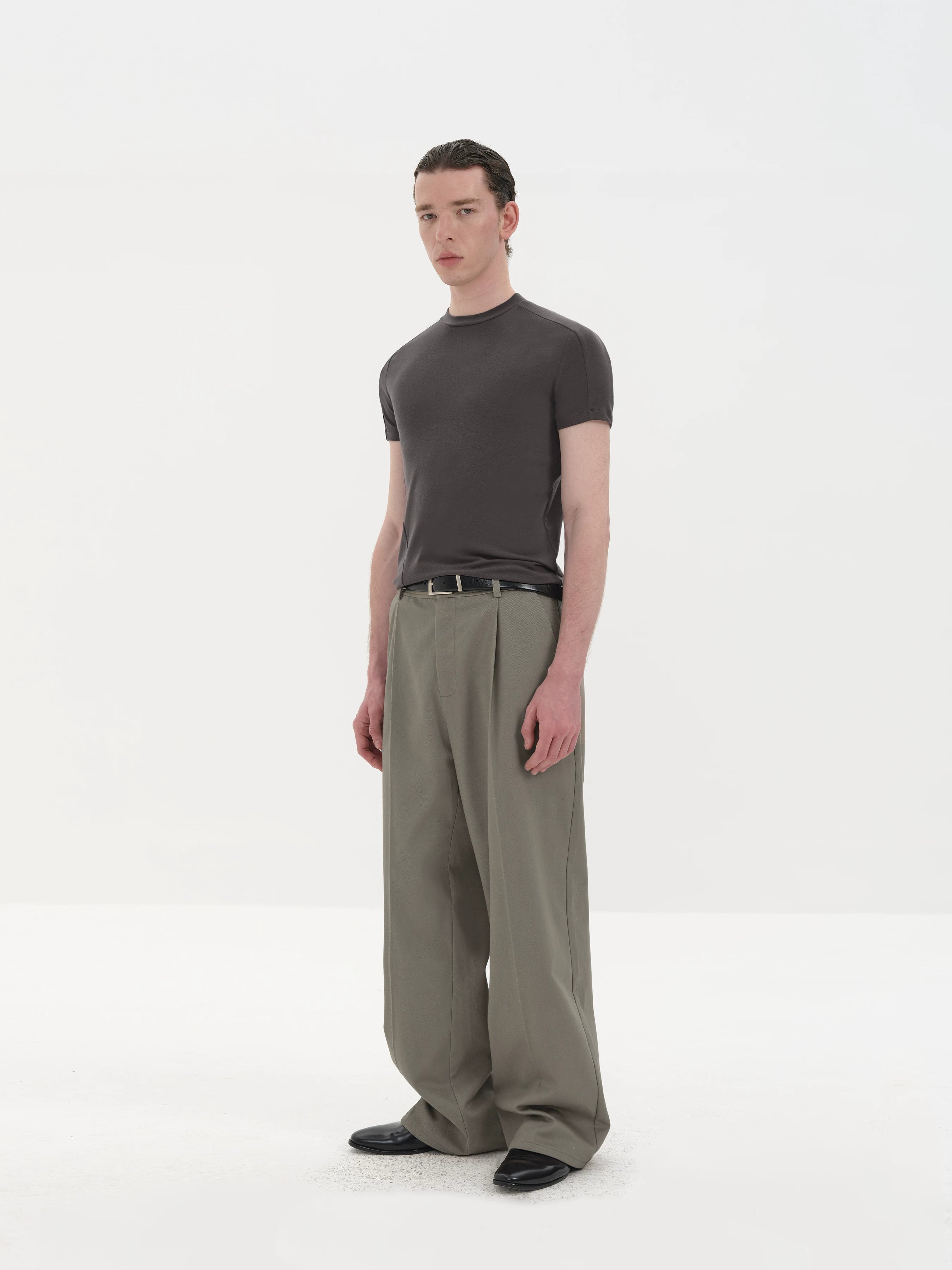 Slim Fit Paneled Merino Lyocell Tee