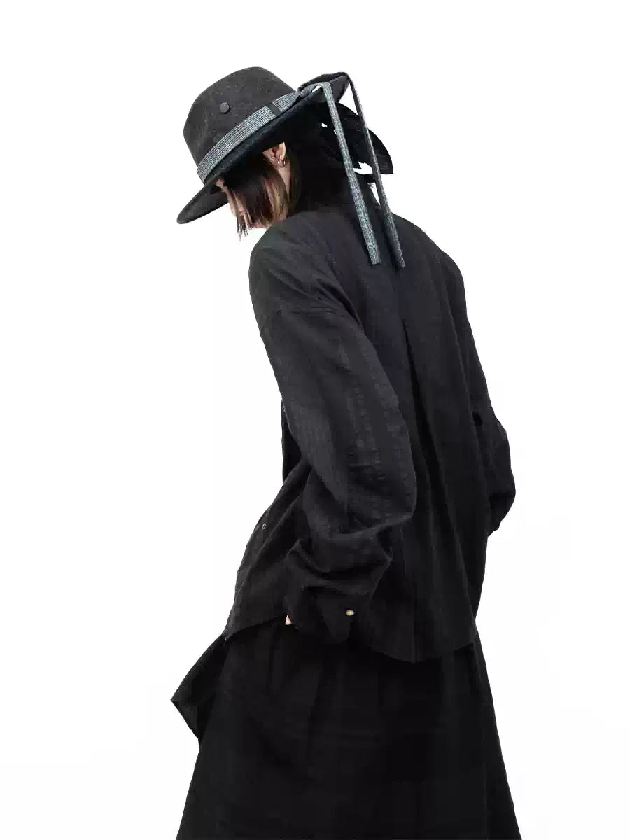 Wool Hat With Removable Ribbon Buckle